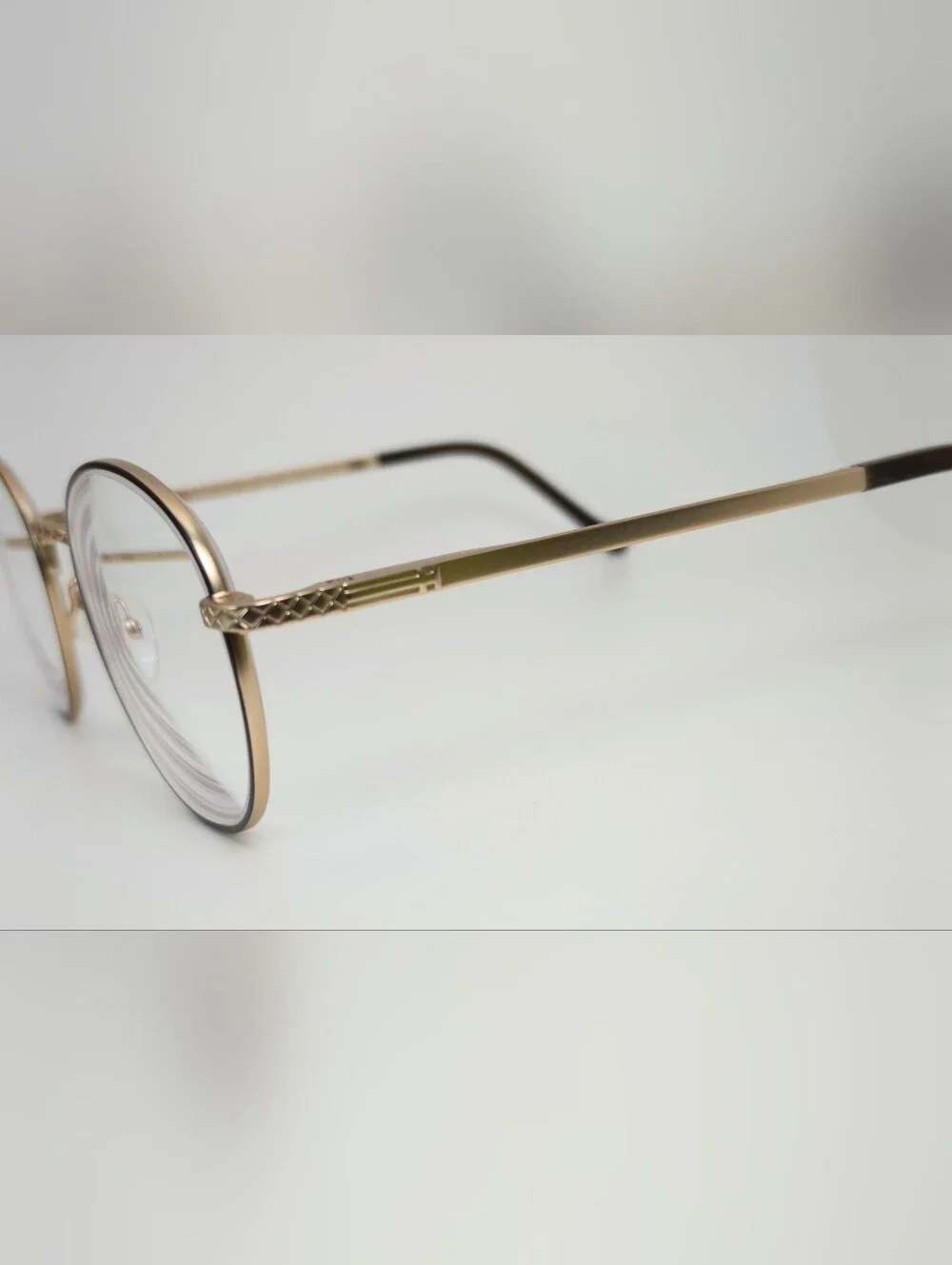 Mingus. Gold and Black Round Metal Eyeglass Frames - Women's Fashion